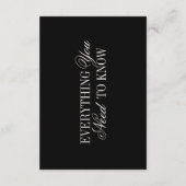 Old Money Classic Black Cream Wedding Details Informatiekaartje (Achterkant)