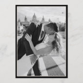 Old Money Classic Luxury Black Cream Photo Wedding Kaart (Achterkant)