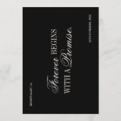 Old Money Classic Luxury Black Cream Wedding Kaart (Achterkant)