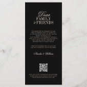 Old Money Classic Luxury Black Cream Wedding Menu (Achterkant)