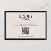 Old Money Classic Luxury Black Cream Wedding RSVP Kaartje (Voorkant)