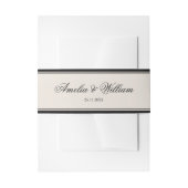 Old Money Classic Luxury Black Cream Wedding Uitnodigingen Wikkel (Voorkant Voorbeeld)