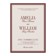 Old Money Classic Luxury Burgundy Photo Wedding