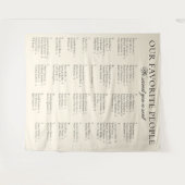 Old Money Classy Fabric Wedding Seating Chart Sign Wandkleed (Voorkant (horizontaal))