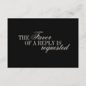 Old Money Classy Timeless Black Cream Wedding RSVP Kaartje (Achterkant)