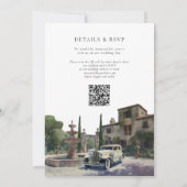 Old Money Country Estate QR Code Wedding Kaart (Achterkant)
