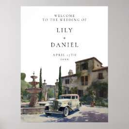 Old Money Country Estate Wedding Welcome Sign Poster