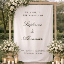 Old Money Custom Fabric Wedding Welcome Sign
