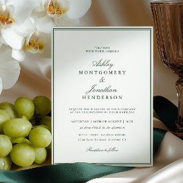 Old Money Dark Green Wedding Kaart