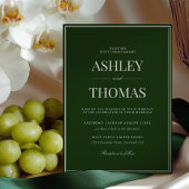 Old Money Dark Green Wedding Kaart