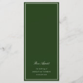 Old Money Dark Green Wedding Menu (Achterkant)