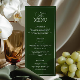 Old Money Dark Green Wedding Menu