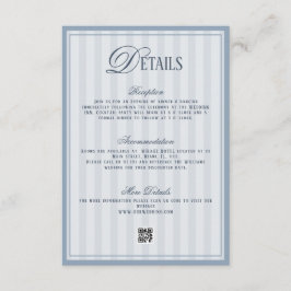 Old Money Dusty Blue Wedding Details  Informatiekaartje