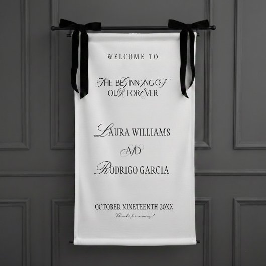 Old Money Elegant Wedding Welcome Spandoek