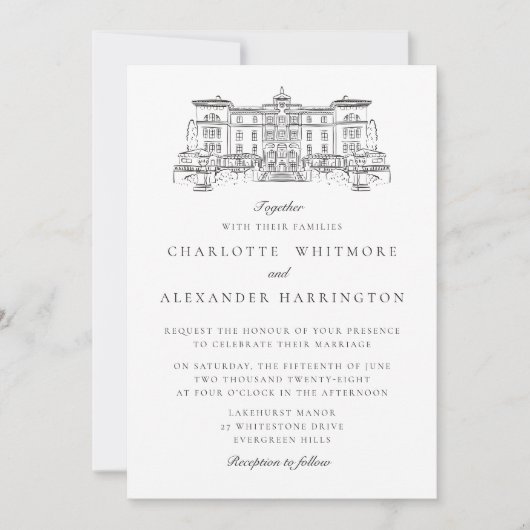 Old Money Esthetisch transparant door bruiloft Kaart (Voorkant)