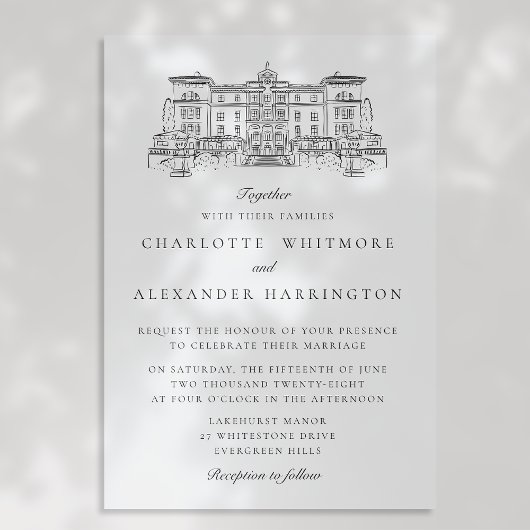 Old Money Esthetisch transparant door bruiloft Kaart