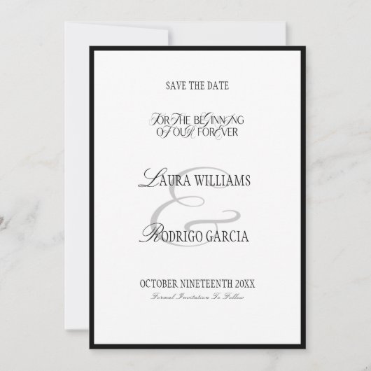 Old Money Flat Save The Date Card (Voorkant)