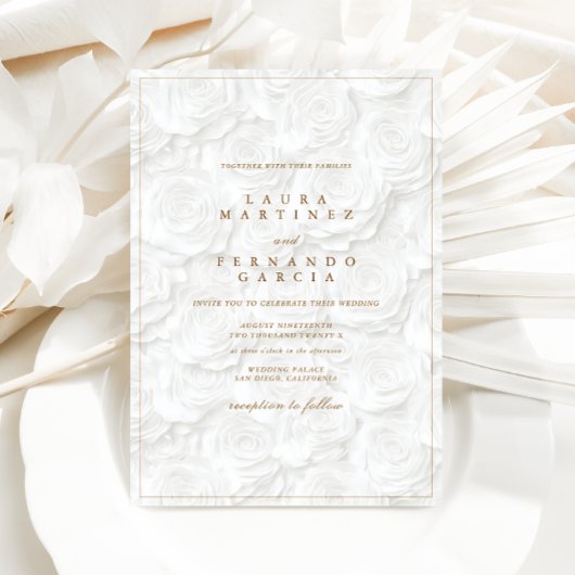 Old Money Floral Wedding Ivory Kaart