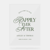 Old Money Green Script Acrylic Welcome Sign Acryl Bord (Voorkant)