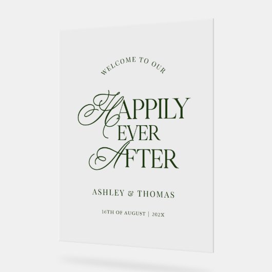 Old Money Green Script Acrylic Welcome Sign Acryl Bord (Hoek)