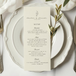 Old Money Ivory Wedding Flat Menu