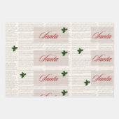 Old Money  krant stijl Santa Christmas Inpakpapier Vel (Voorkant 3)