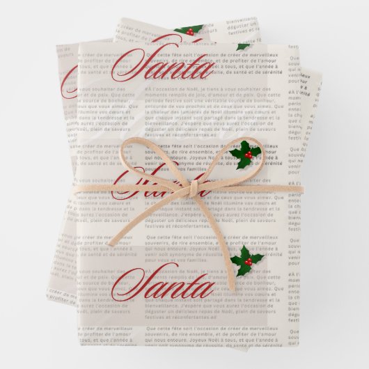 Old Money  krant stijl Santa Christmas Inpakpapier Vel (In situ)