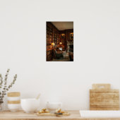 Old Money Library Dark Academia Study Room Decor Poster (Keuken)