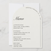 Old Money Minimalist Ecru White Arch Wedding Menu Kaart (Voorkant)