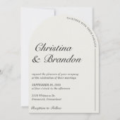 Old Money Minimalist Ecru White Uitnodiging voor e (Voorkant)