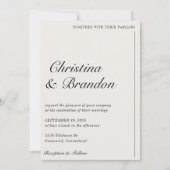 Old Money Minimalist Ecru White Uitnodiging voor e (Voorkant)