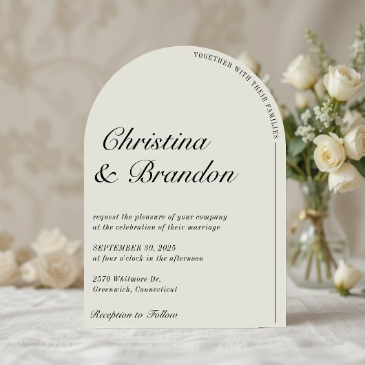 Old Money Minimalist Ecru White Uitnodiging voor e