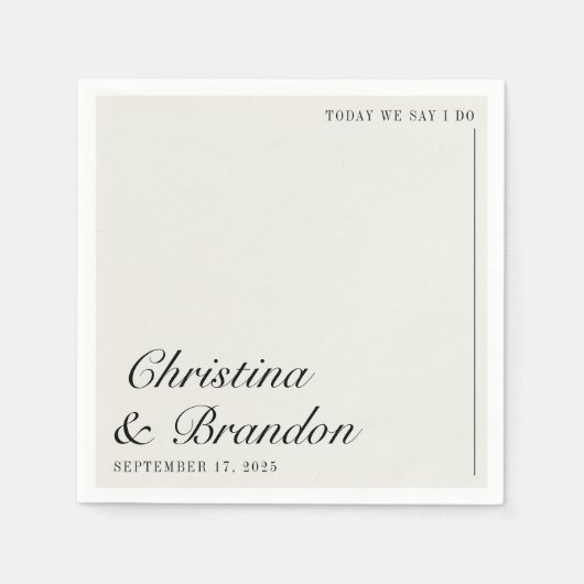 Old Money Minimalist Ecru White Uitnodiging voor e Servet (Voorkant)