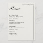 Old Money Minimalist Ecru White Wedding Menu (Voorkant)