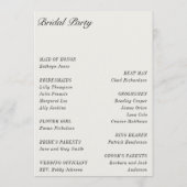 Old Money Minimalist ECRU White Wedding Program Programmakaart (Achterkant)