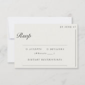 Old Money Minimalist Ecru White Wedding RSVP (Voorkant)