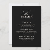 Old Money Modern Formal Black Chic Luxury Wedding  Kaart (Achterkant)