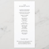 Old Money Modern Formal Black Luxury Chic Wedding Programmakaart (Achterkant)