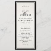 Old Money Modern Formal Black Luxury Chic Wedding Programmakaart (Voorkant)