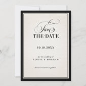 Old Money Modern Formal Black Luxury Chic Wedding Save The Date (Voorkant)