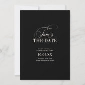 Old Money Modern Formal Black Luxury Chic Wedding Save The Date (Achterkant)