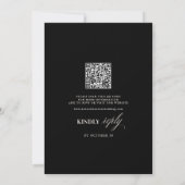 Old Money Modern Formal Black QR Code Chic Wedding Kaart (Achterkant)