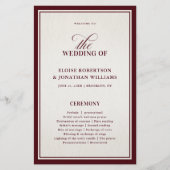 Old Money Modern Formal Burgundy Wedding Program (Voorkant)