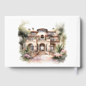 Old Money Monogrammed Champagne en Blush Wedding Gastenboek (Achterkant)