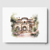 Old Money Monogrammed Champagne en Blush Wedding Gastenboek (Achterkant)