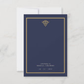 Old Money Navy Blue Flat Thank You Card Bedankkaart (Achterkant)