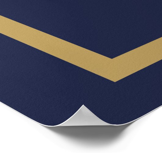 Old Money Navy Blue Wedding Poster (Hoek)