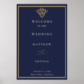Old Money Navy Blue Wedding  Poster (Voorkant)