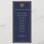Old Money Navy Blue Wedding Program Programmakaart (Achterkant)