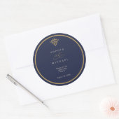 Old Money Navy Blue Wedding Sticker (Envelop)